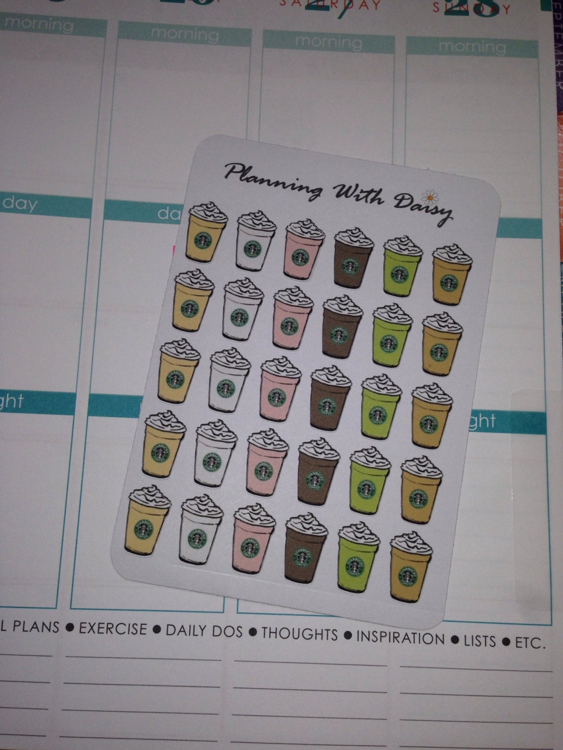 Starbucks planner stickers by PlanningWithDaisy on Etsy