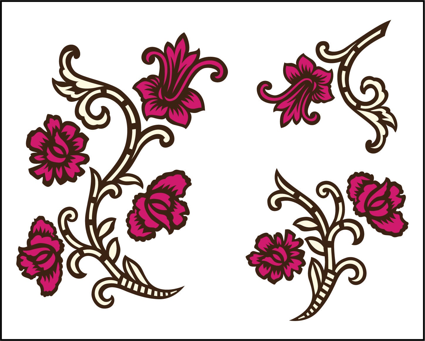Download Floral Spray Collection With Flourish Cut Files In SVG EPS DFX
