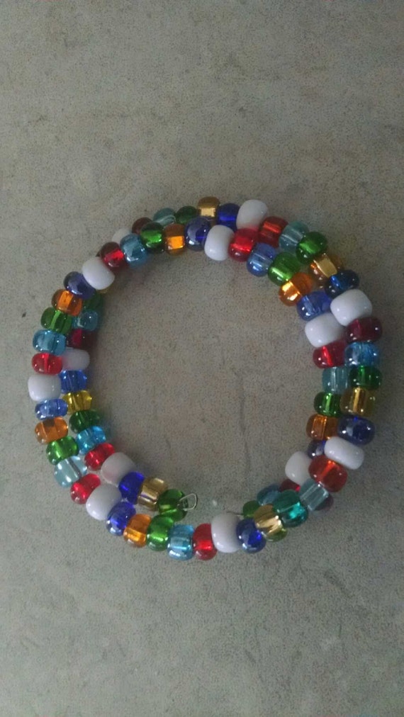 Multi colored beaded bracelet by NewPennies on Etsy