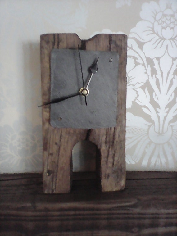Items similar to Handmade rustic unique wooden clock on Etsy