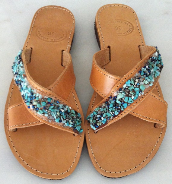 Items similar to Handmade Genuine Leather Ladies Sandals on Etsy