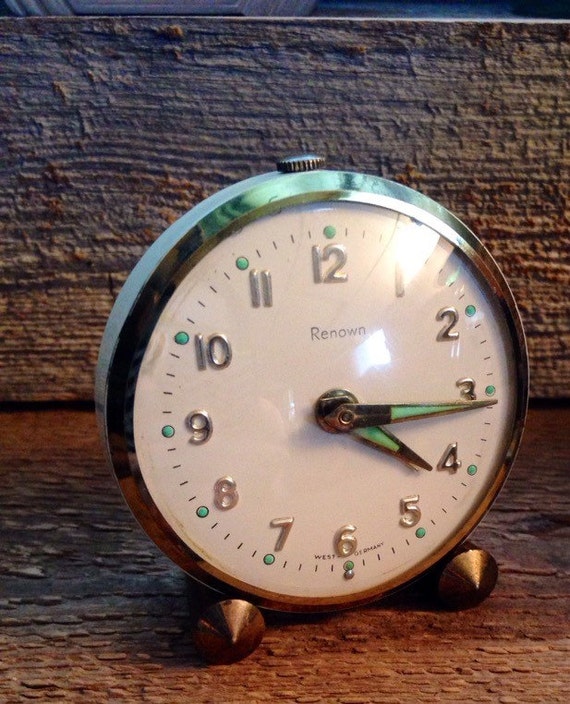 German made Renown miniature mechanical alarm clock