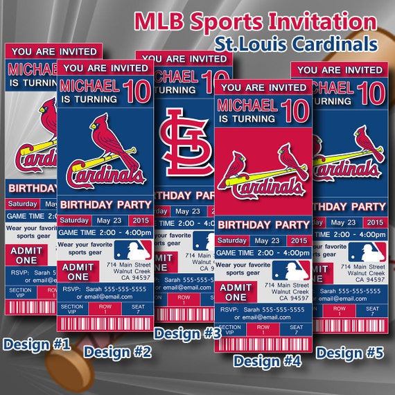 St. Louis Cardinals Birthday Invitation Baseball by DigiSport