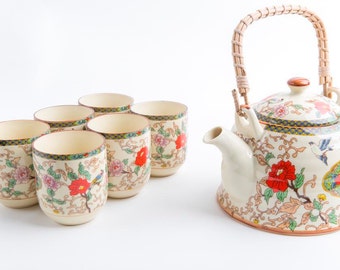 Chinese Tea Set Complete Tea Pot with Cups Set/7 Porcelain