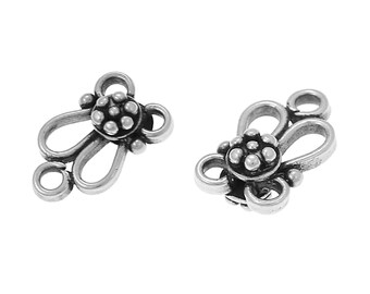 Handmade Oxidized Sterling Silver Chandelier Connector - 2 pcs.
