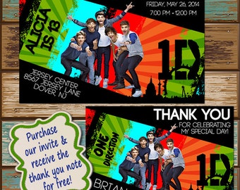 One Direction Concert Music Birthday Invitation
