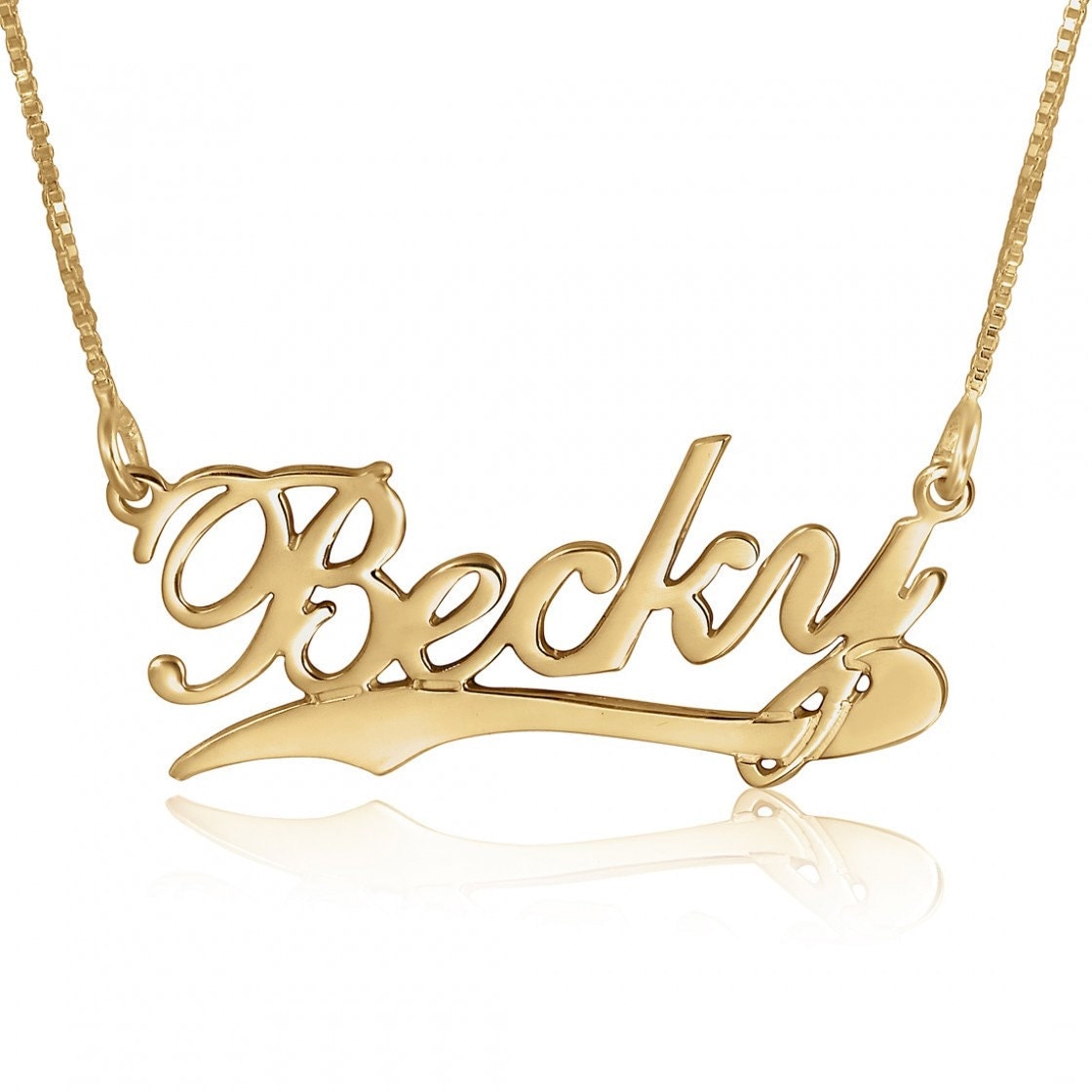 Real Gold Name Necklace Gold Name Pendant Name Chain Gold
