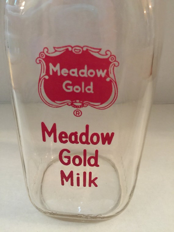 Vintage Meadow Gold Milk Glass Jar