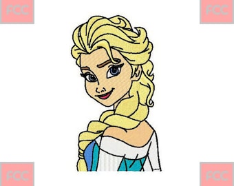 Elsa Frozen Full Stiches Machine Embroidery Design in 4 sizes **INSTANT DOWNLOAD**