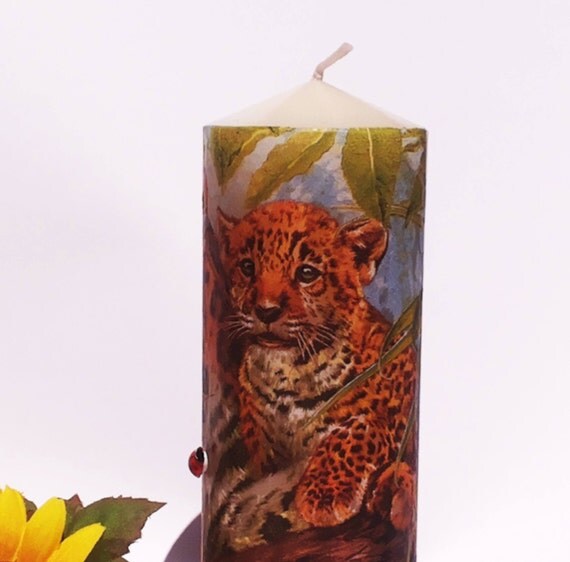 Animal Pillar Candles Animal Candles Pillar by JewelryArtCandles