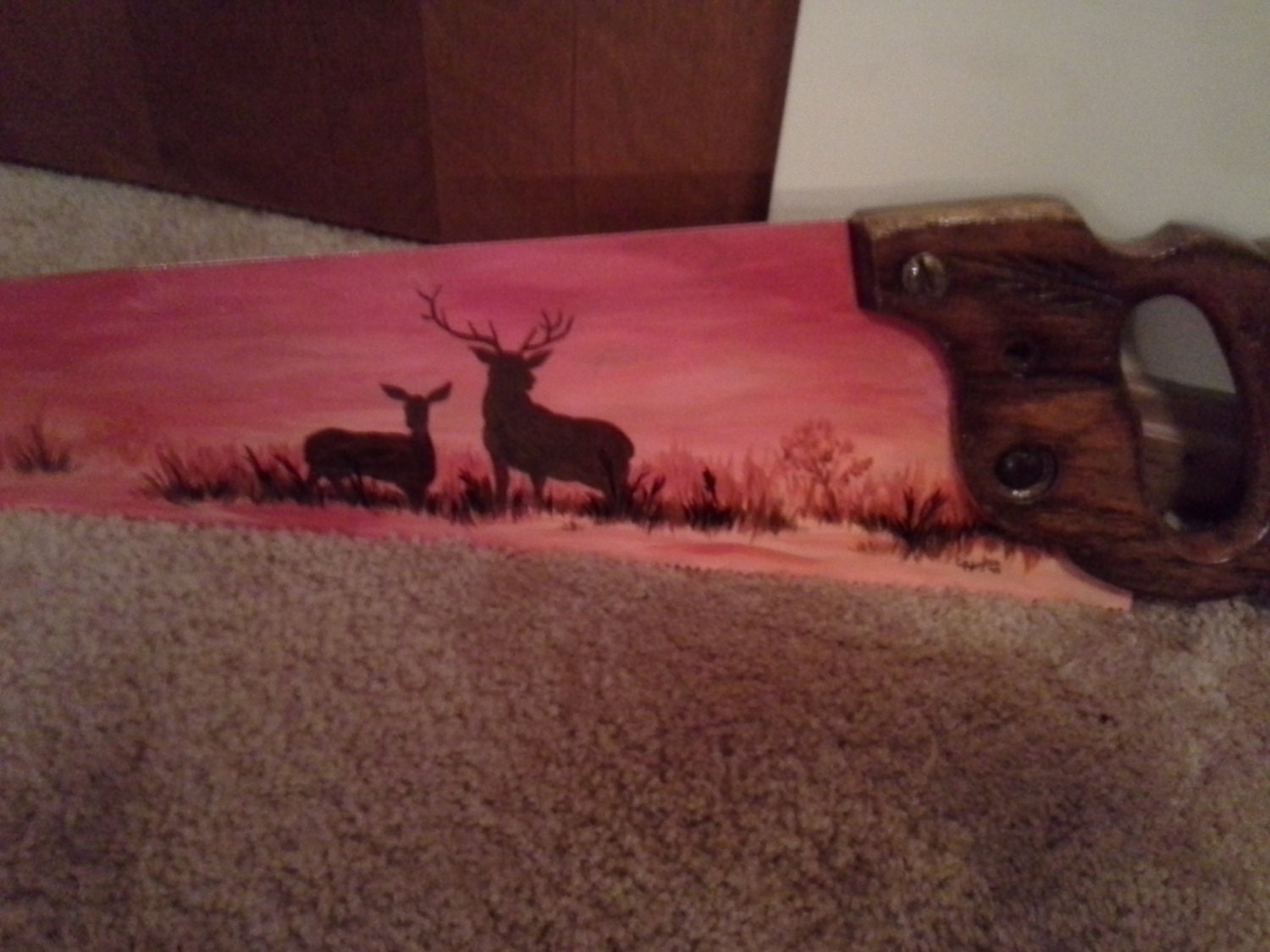 Painted Saw Blade Deer Scene By Colorofhues On Etsy   Il Fullxfull.791444141 9xas 