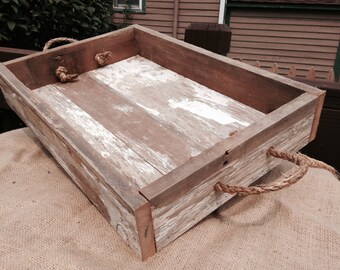 Rustic Wooden Tray, Ottoman Tray, Serving Tray, Barn Wood Decorative Tray, Rustic Tray, Decorative Tray,