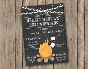 Bonfire Invitation - pirntable 5x7