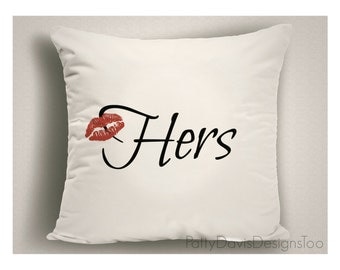 Valentine Gift with Love Pillows, Wedding Throw Pillows with His and Hers