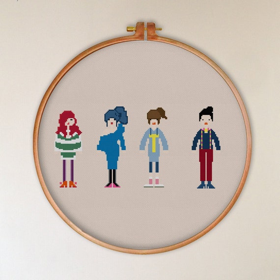 Women's fashion cross stitch pattern design home by tscrossstitch