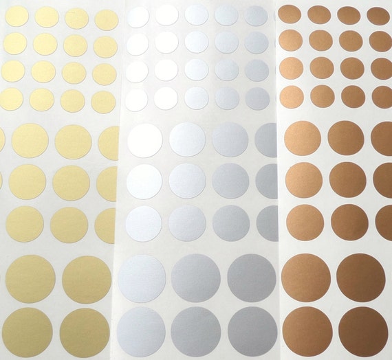 100 Gold polka dots stickers circle vinyl decals removable