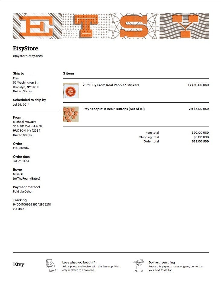 Packing Slips and Order Receipts - Etsy Help