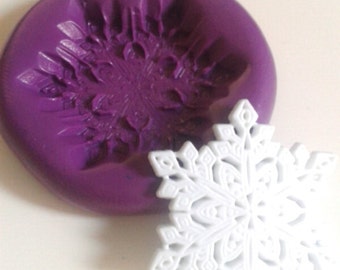Lge Snowflake Silicone Mould 34 mm Frozen Polymer Clay Sugarpaste Fondant Fimo Icing chocolate Cake Decorate Cupcake Topper