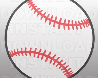 Baseball SVG File Cutting Template - Clip Art for Commercial and Personal Use - Vector Art file for Cricut, SCAL, Cameo, Sizzix, Pazzles