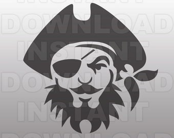 Pirate SVG File Cutting Template - Clip Art for Commercial and Personal Use - Cricut, SCAL, Cameo, Sizzix, Pazzles