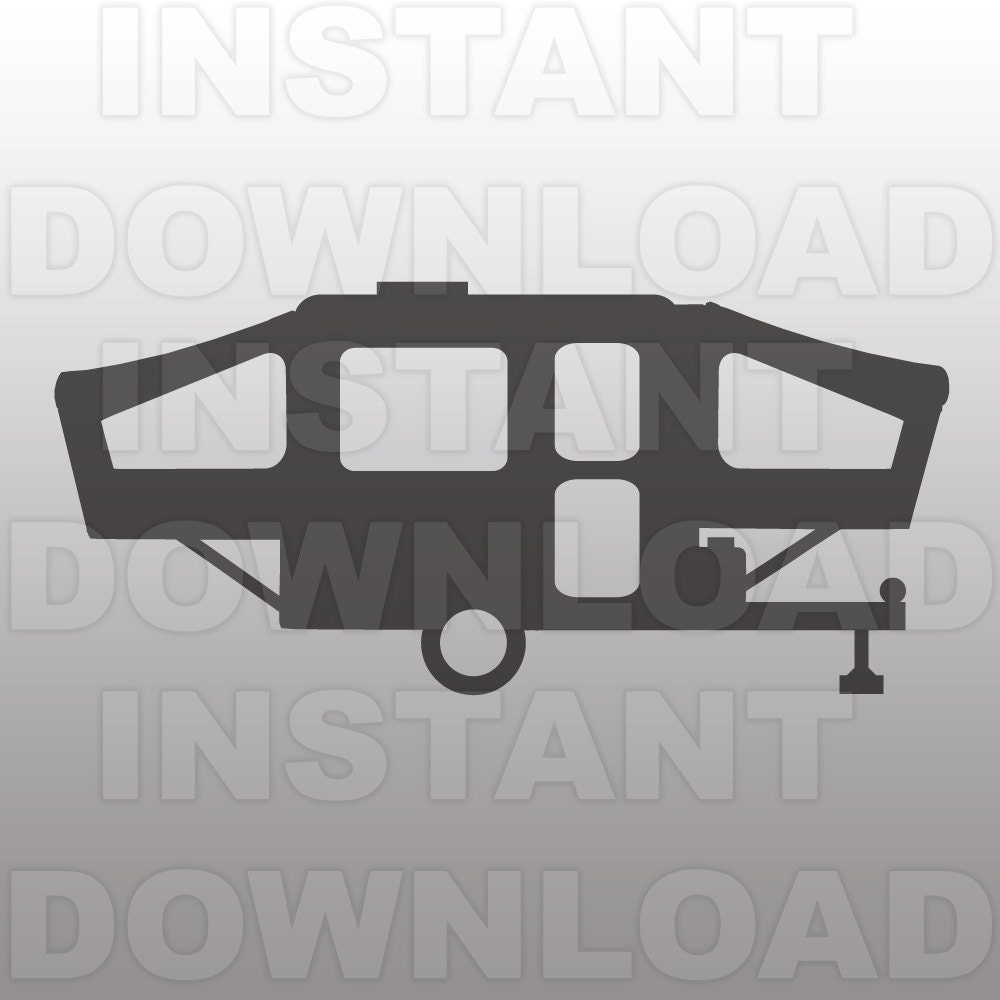 Pop Up Camper SVG File Cutting Template-Vector Clip Art for