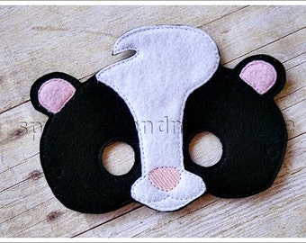 Skunk Mask Woodland Creatures Masks Halloween Mask Easter, Stocking Stuffers Party Favors Pretend Play Creative Play Masks Felt Mask