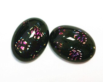 2pc 19.5x14.5mm Oval Shape Dichroic Glass Cabochons-9969
