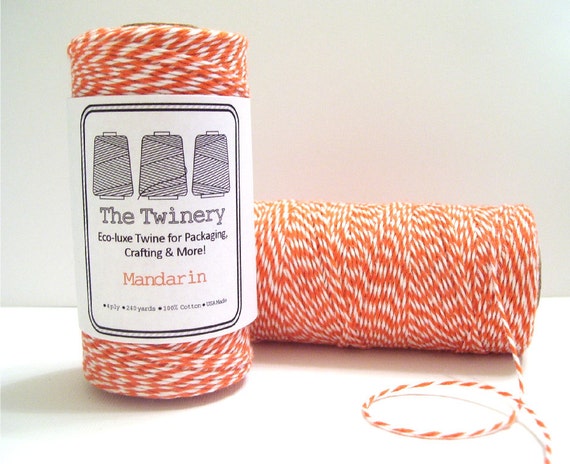 Mandarin Bakers Twine - Orange & White Il_570xn