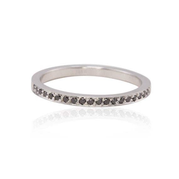 Black Diamond Half Eternity Pave Band - Use As Your Wedding Band or ...