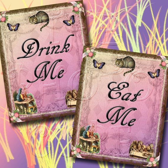 alice-in-wonderland-eat-me-drink-me-10x8-posters-instant-download-two-printable-collage