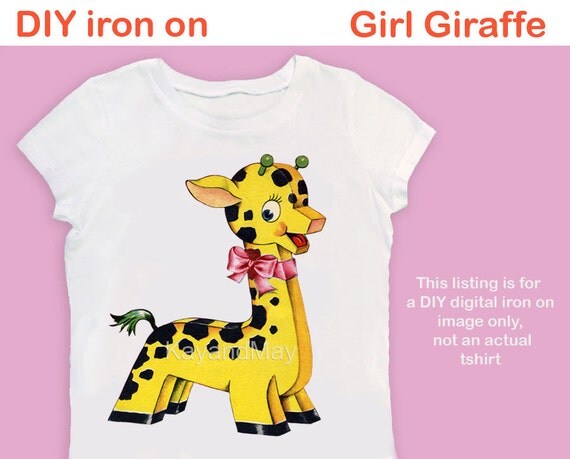 kh baby names girl Girl iron transfer on  baby infant gift  cute 4 shower retro Giraffe