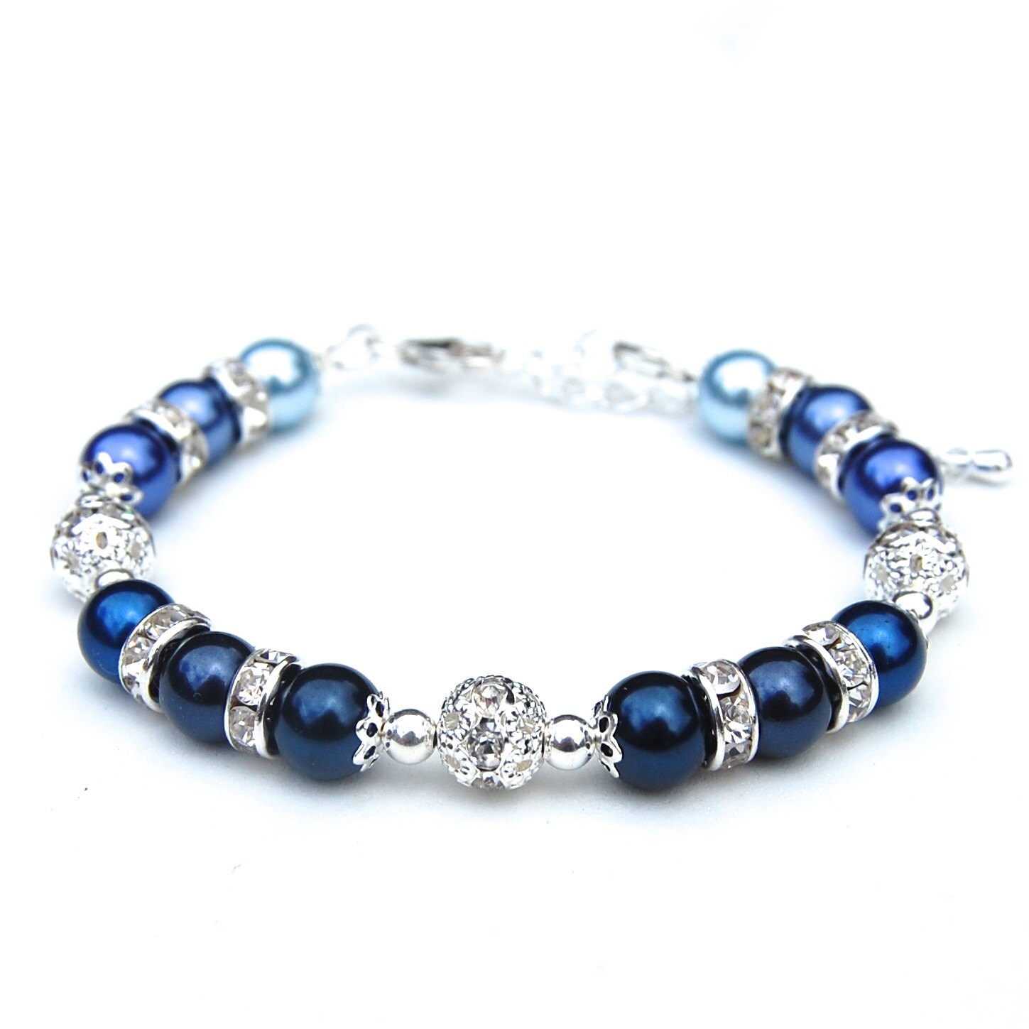 Blue Beaded Bracelet Shades of Blue Ombre Bracelet by AMIdesigns