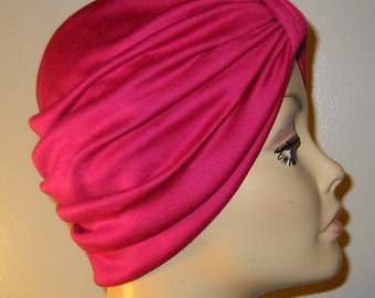 Dark Rose Knit Turban, Chemo Hat, Snood, Womens Hat