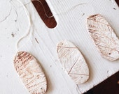 Ceramic Fern Pressing - wall hanging, wind chime, charm, amulet