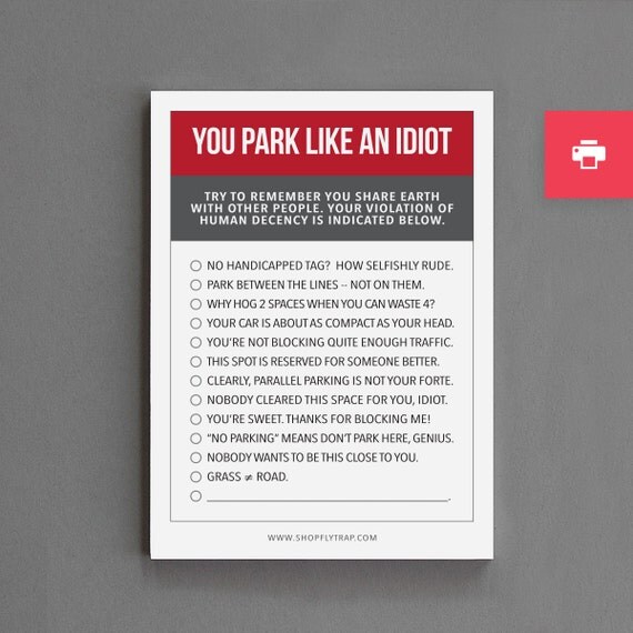 Hilaire image pertaining to parking notes printable Terrible image intended for parking notes printable