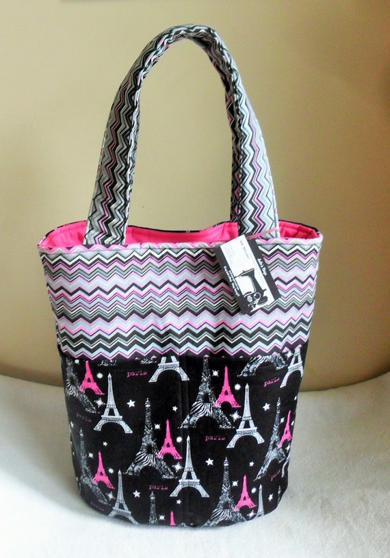 Large Paris and Eiffel Tower Tote Bag Purse