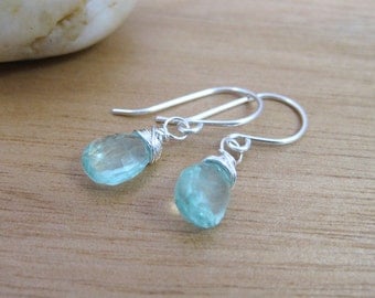 Colombian Emerald Earrings Petite Dangle Earrings Emerald Dangle Earrings May Birthstone Jewelry Birthstone Earrings Minimalist Earrings