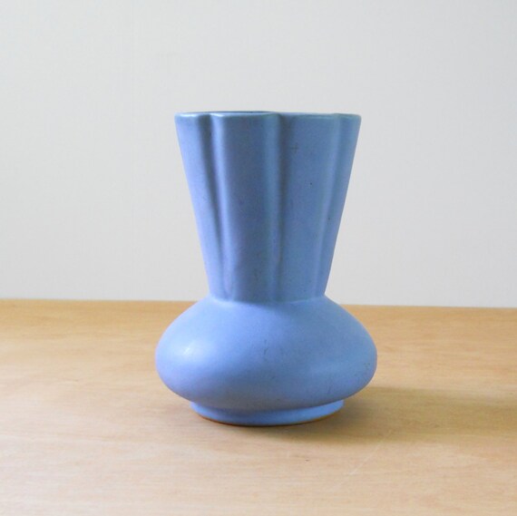 Vintage Pottery Vase Blue Matte Finish Vase by lisabretrostyle2