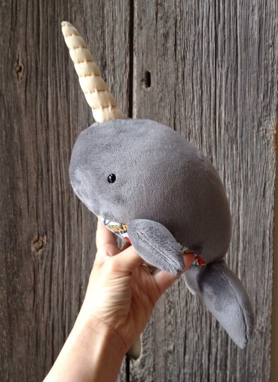Narwhal Plush Toy Stuffed Animal Unicorn Plush by LittleLuckies2