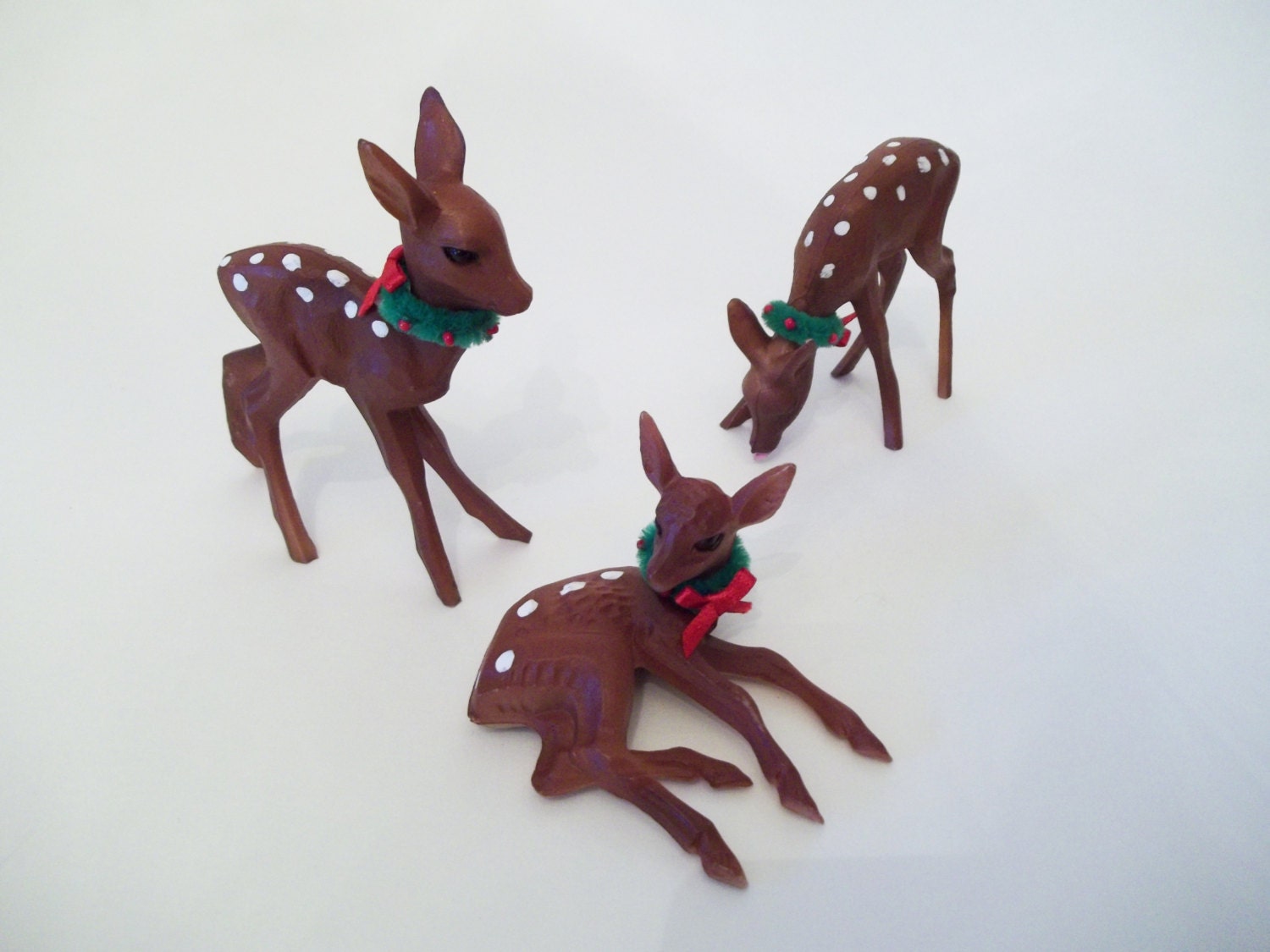 christmas reindeer hard plastic bambi deer figurines christmas reindeer hard plastic bambi deer figurines