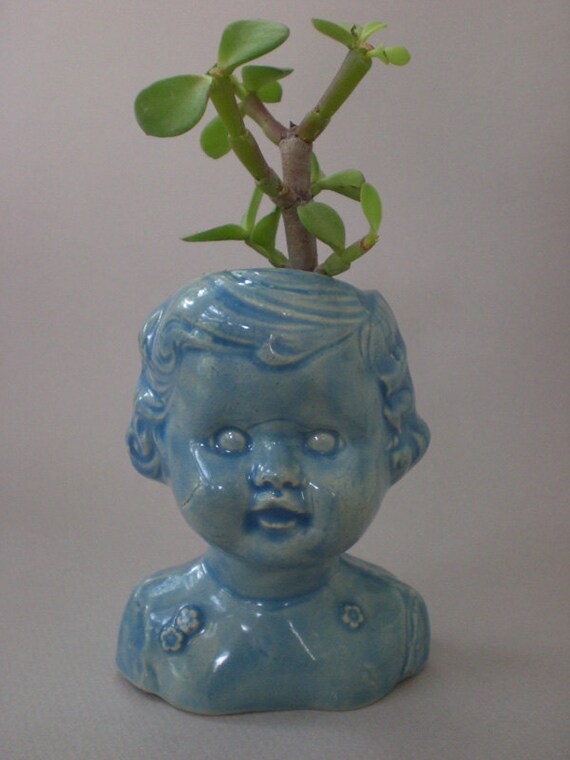 Baby Doll Head Vase Stoneware doll head vase ceramic vase