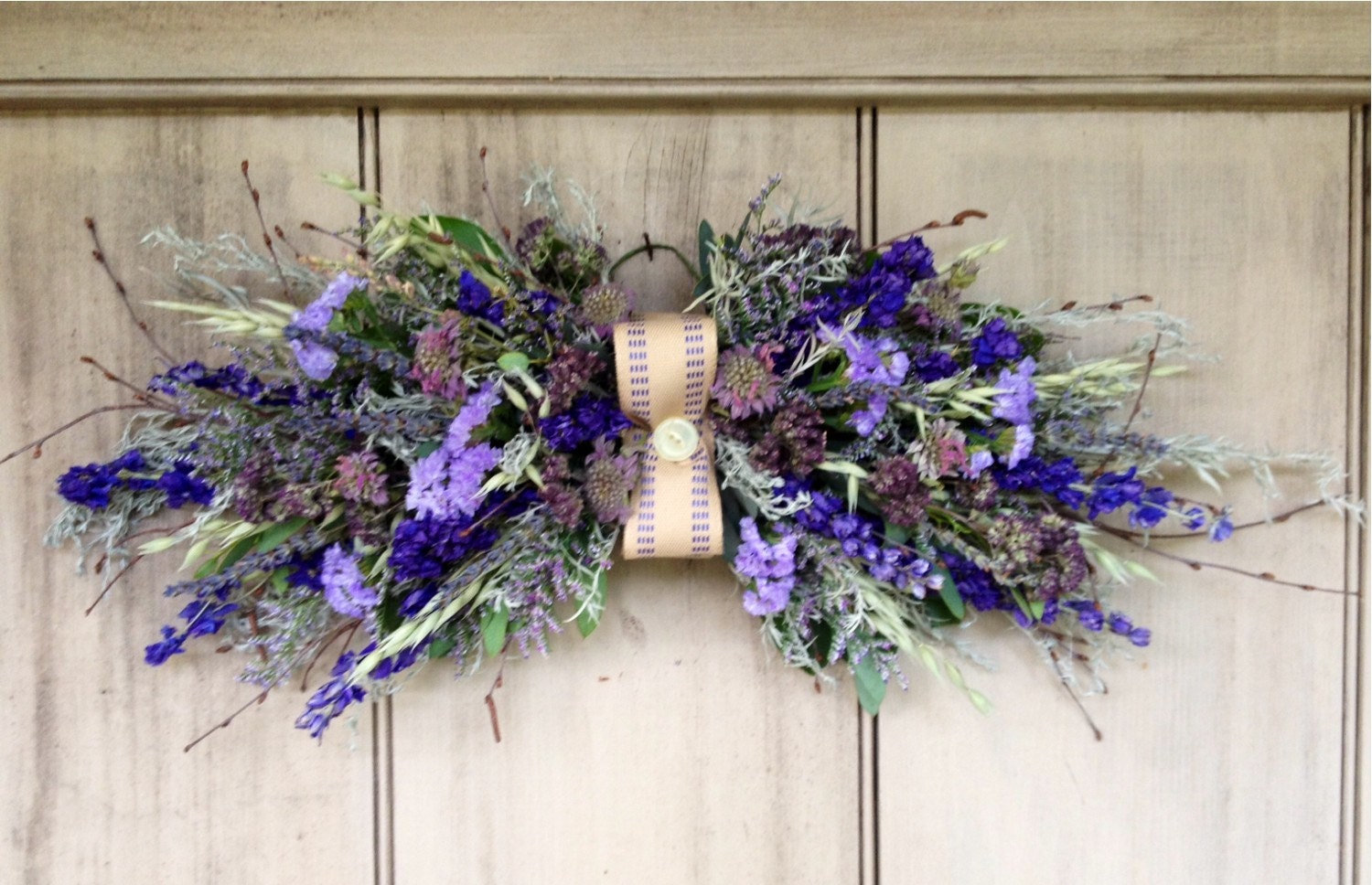 Dried flower swag for your home or wedding. by NHWoodscreations