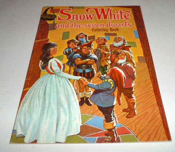 Vintage Snow White Coloring Book 1970s Coloring by carriesattic