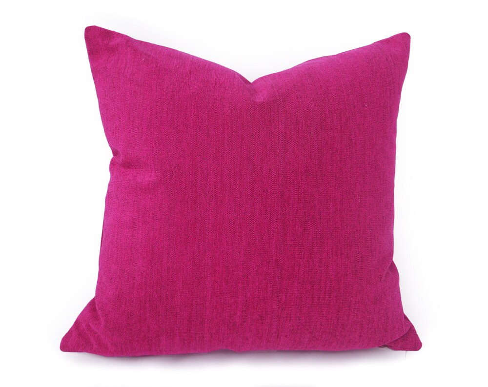 Vibrant Fuchsia Pillow Solid Pink Throw Pillow Fushcia