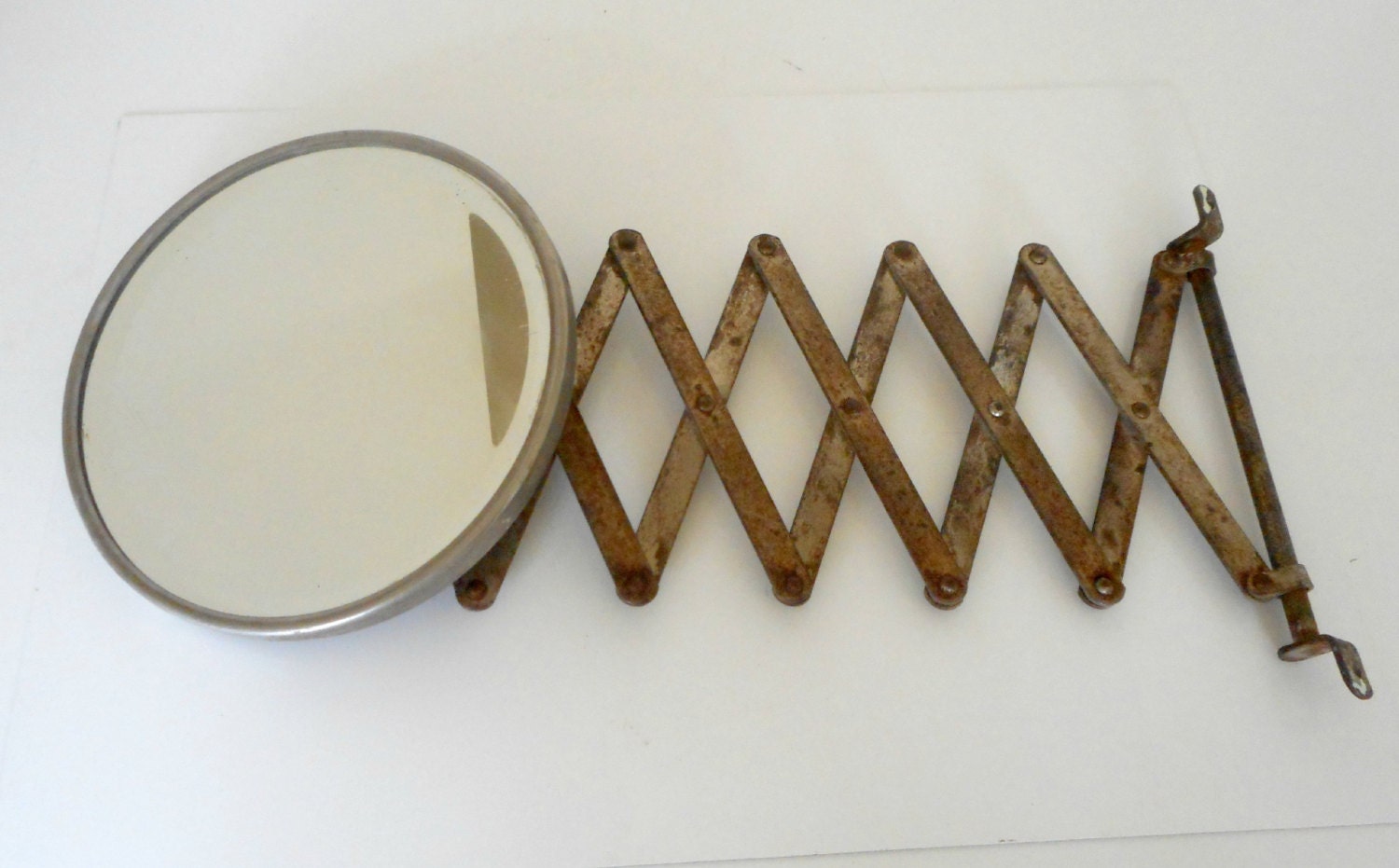 Antique Shaving Mirror Wall Mount Extendable Arm Shaving