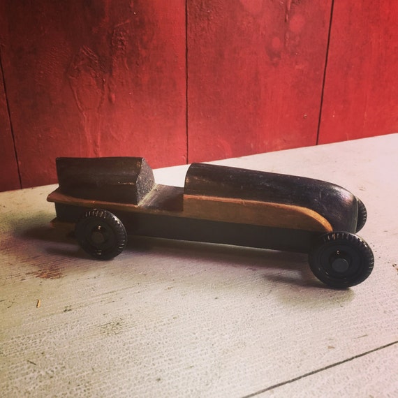 Vintage Pinewood Derby Car Black and Gold by GlobalPick on Etsy