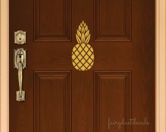 Pineapple decal for front door or wall - welcome pineapple wall decal - preppy pineapple vinyl sticker for door - classic elegant wall decal