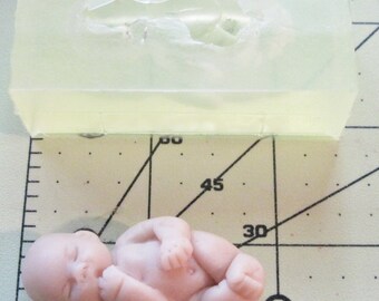 Mini Baby "Peanut" Soft Silicone Mold for Fondant, Polymer Clay, Cake Decorating Handmade Supply 1.5"