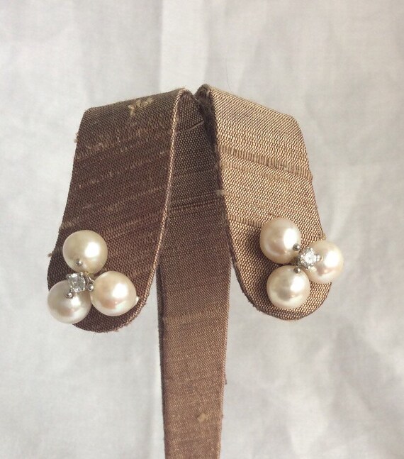 Pearl Earring Jackets with a Removable Diamond by ChasingJewelry