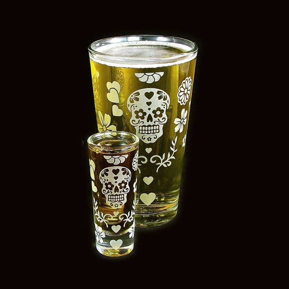 Sugar skull shot glasses